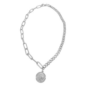 Mixed Chain Coin Necklace